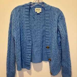 American Eagle Outfitters Women's Blue Cable Knit Cardigan